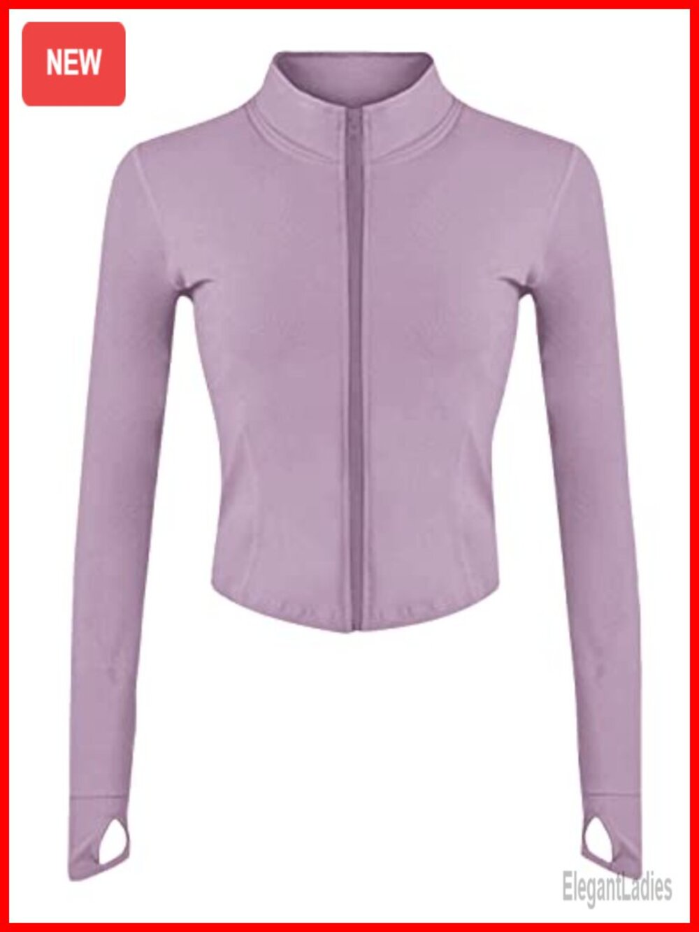 Cropped Workout Jacket Women Zip Up Yoga Athletic Track Jacket Thumbholes